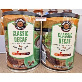 Beaumont Coffee Classic Decaf 100% Pure Coffee Deep Rich Flavor 11.3oz (2 Cans)