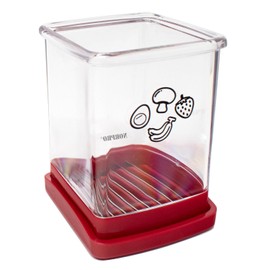 Norpro Speed Slicer con placa de empuje, rojo, 3 pulgadas de largo x 3 pulgadas de ancho x 4.25 pulgadas de alto
