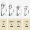 Picture Hanging Hooks, 50 Pcs Heavy Duty 10-50 lbs Picture