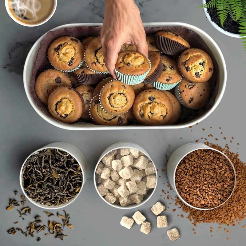 Plexon Bread Box for Kitchen Countertop with Coffee Sugar Tea