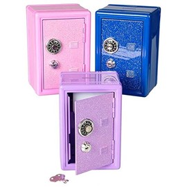 Rhode Island Novelty 7 Inch Glitter Locker Safe Bank, One Piece per Order