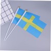 Tofficu 2sets Mini Sweden Flag on Stick Handheld Flags for