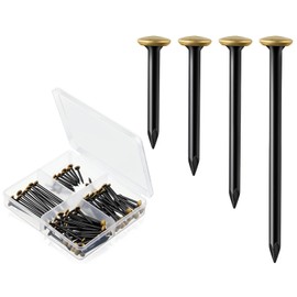 Oiieco Set of 120 Picture Nails (20/25/30/40 mm) Steel Picture Nails, Concrete Nails, Picture Hangers, for Concrete, Brick/Wood, No Drilling, Protects the Wall, Includes Practical 4-Compartment Box