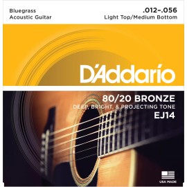 D'Addario 1 Set D'Addario EJ14 80/20 Bronze Acoustic Light Top Medium Bottom 12-56