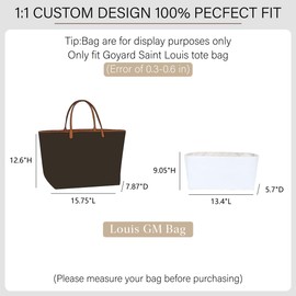 OAikor Purse Organizer Insert for Saint Louis GM Organizer, Water Resistant Lightweight ST Louis Tote Bag Insert with Durable Zipper and Elastic Cup Holder, Women's Bags Shaper Divider(GM, Beige)