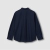 JAJU [JAJU] Soft Linen Blend Long Sleeve Shirt_Navy
