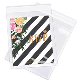 Spartan Industrial - 5" X 7" (200 Count) Crystal Clear Resealable Cello Poly Bags for Jewelry, Cards, Envelopes & Treats - Self Seal & Reinforced