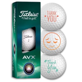 Titleist Golf Balls Pack of 3 Thank You Design Golf Gifts Thank You for Golfers Gift Idea (AVX)