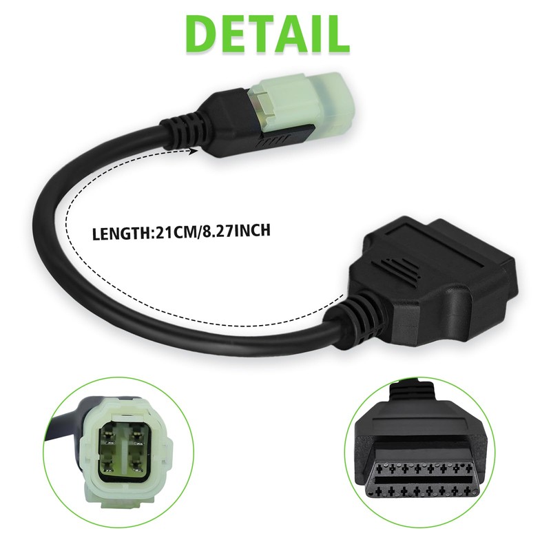 lydesor Obd2 Adapter Fit for Kawasaki Motorcycle 4 Pin to
