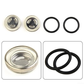 2 Pack of Reliable 18mm Motorcycle Brake Master Cylinder Sight Glasses and Rubber Seals