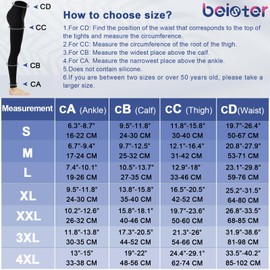 beister Medical Compression Pantyhose for Women Men, 20-30mmHg Graduated Support Footless Waist High Tights