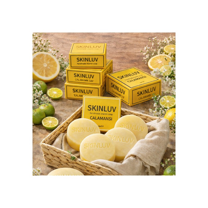 SkinLuv Calamansi Cleansing Soap Handmade Vitamin Hypoallergenic Soap 120g 4-Piece