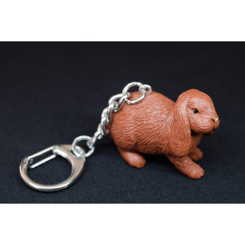 Rabbit Key Ring Chain Keychain Miniblings Easter Bunny Aries Brown