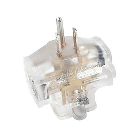 Novelty Lights 3 Way Tap For Making 3 Outlets Out of One, Clear, Grounded Plug