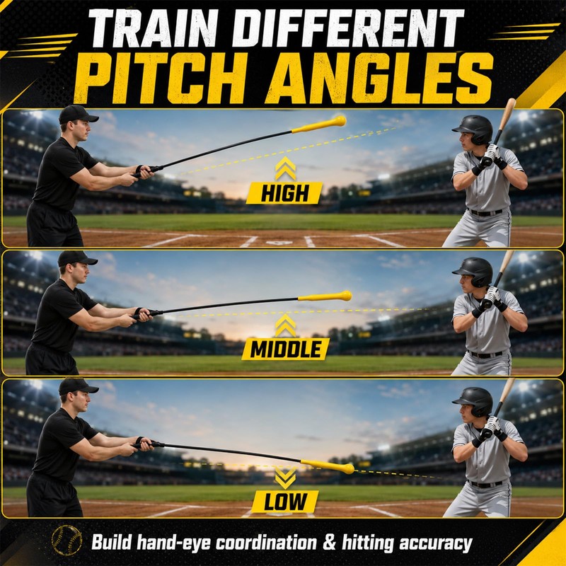 Batting Swing Trainer,54" Baseball Hitting Stick with Grip Strap,Training Equipment