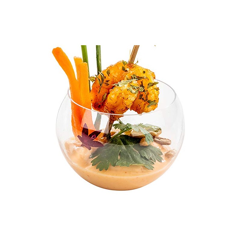 Restaurantware 2 Ounce Round Plastic Bowls 5 Disposable Sphere Cups