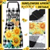 Hoolerry 6 Pcs Sunflower Kitchen Apron Dish Towels Oven Mitts