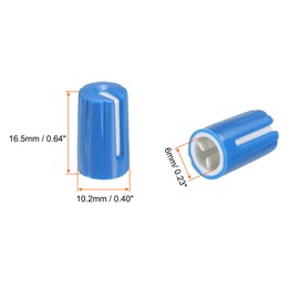 MECCANIXITY Potentiometer Control Knob ABS Guitar Knob for Electric Guitar Power Amplifiers Stereos,Bass 6mm D Type Shaft 180 Degrees Blue 5PCS