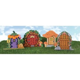 Herrschners Garden Fairy Doors Mantel Sitters Plastic Canvas Kit