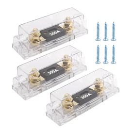 Hoypeyfiy 3PCS 300 Amp ANL Fuse Holder for 0 2 4 8 AWG Car Audio, 300A 1 0 Zero Gauge Fuse, Used in Inverters and Audio Amplifiers (300A)