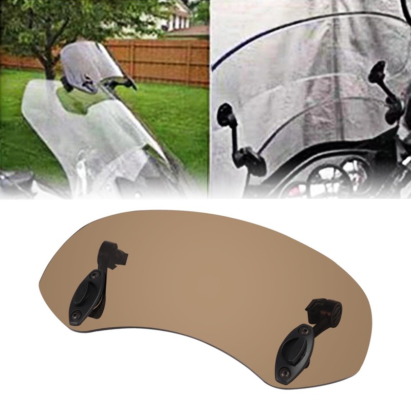 36cm Motorcycle Wind Deflector Clear Lens Adjustable Clip Windshield Extension