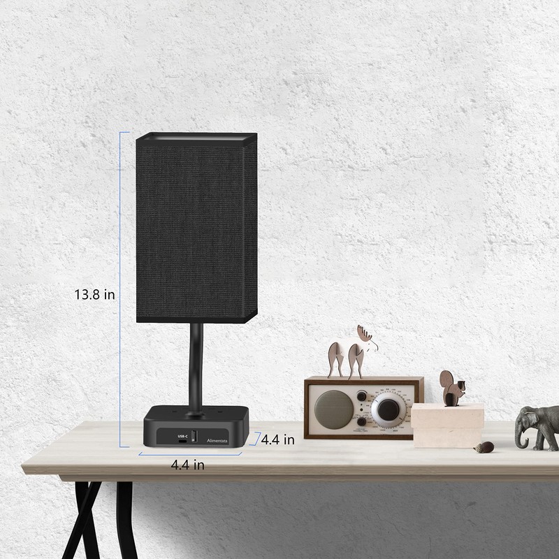 Alimentata Bedside Table Lamp, Touch Control Nightstand Bedroom Lamp with