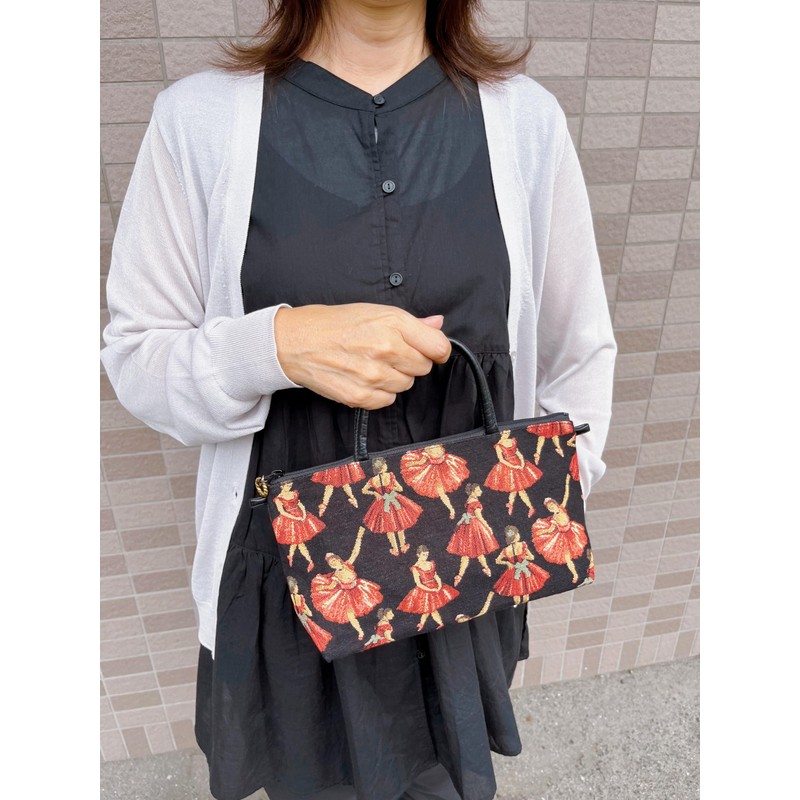 Belle Blanche Ballerina Gobelin Pouch Bag, Made in Japan, Ballerina