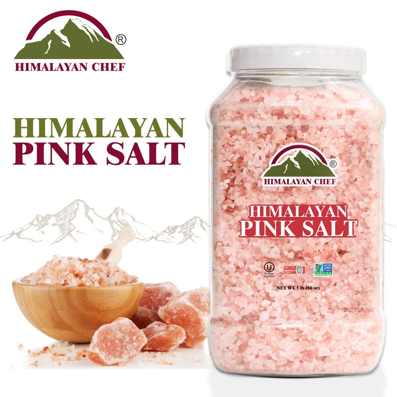 Himalayan Chef Pink Salt Coarse Grain, Salt for Grinder Refill