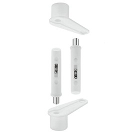 Pair Hafele Pivot Hinge 140° Without Stop for Flush Mounted Door (White)