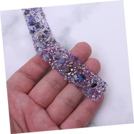 EXCEART 1 Rhinestone Beaded Trim Rhinestone Tassel Trim Rhinestone Wedding Belts Rhinestone Appliques for Clothes Colored Rhinestones Rhinestone Belt Bride Crystal Paste Drill Purple