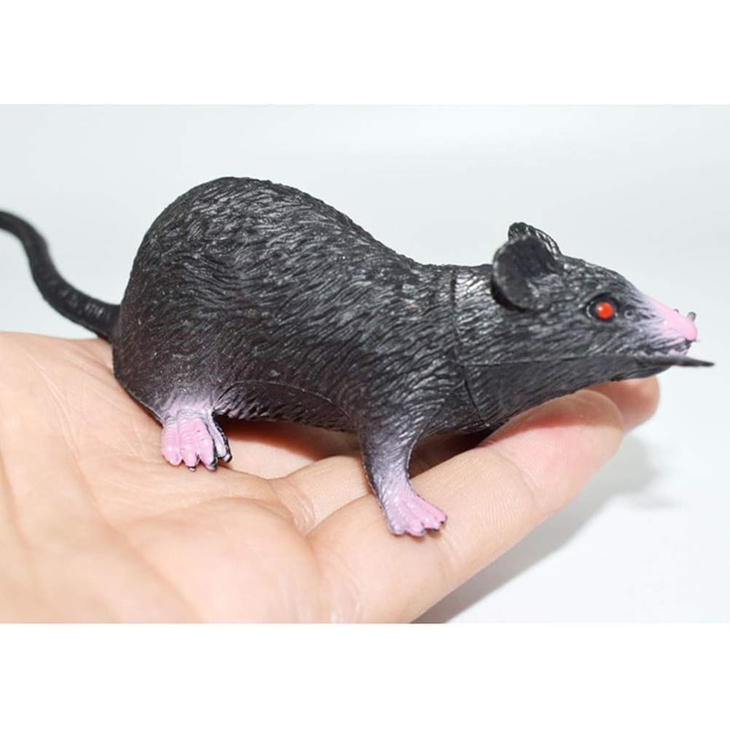 Realistic Black Plastic Halloween Rat, Spooky Prank Prop, Lifelike Mouse