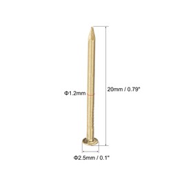 sourcing map Small Tiny Brass Nails 1.2x20mm for DIY Decorative Pictures Wooden Boxes Household Accessories 50pcs