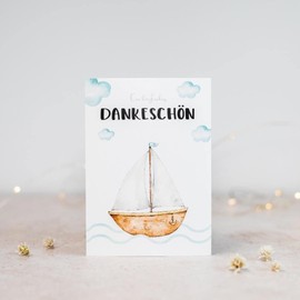 𝟴 𝗗𝗮𝗻𝗸𝘀𝗮𝗴𝘂𝗻𝗴𝘀𝗸𝗮𝗿𝘁𝗲𝗻 𝗺𝗶𝘁 𝗨𝗺𝘀𝗰𝗵𝗹𝗮𝗴 | Taufe Kommunion Konfirmation | frei Rückseite zum ausfüllen | DIN A 6 | Schiff