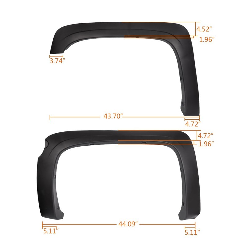 ALLGOOD 4PCS Fender Flares Compatible with Chevy Silverado 1999-2006(Not fit