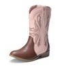 DREAM PAIRS SDBO2222K Girls Cowgirl Cowboy Western Boots Mid Calf