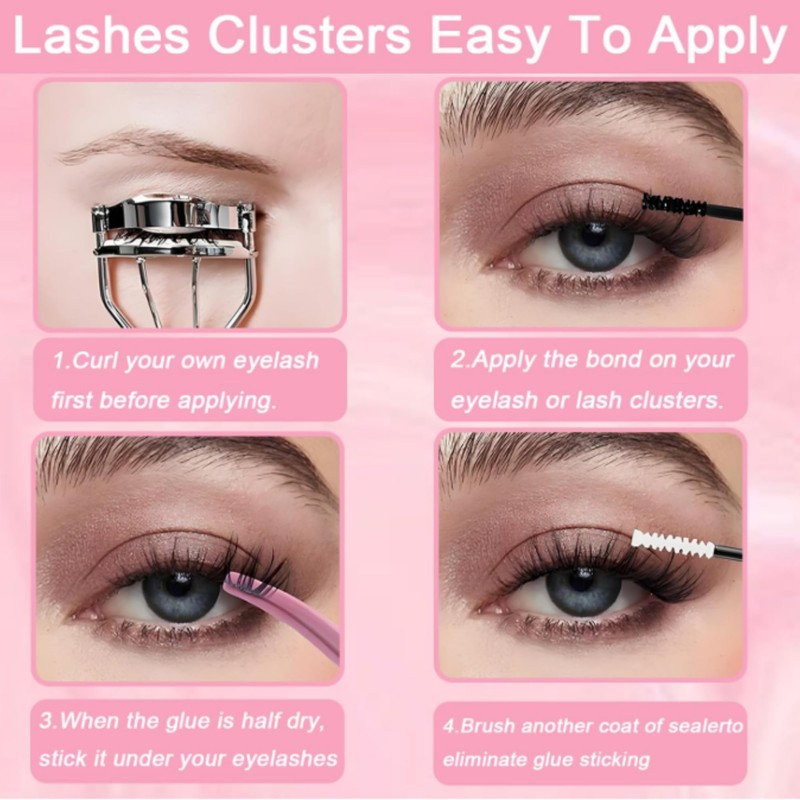 Lash Clusters Kit Spikes Left and Right 80D Fluffy Volume