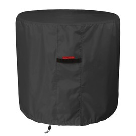 Porch Shield Waterproof AC Covers – Heavy Duty Round Air Conditioner Cover for Outside Unit Up to 34''D x 30''H, Black