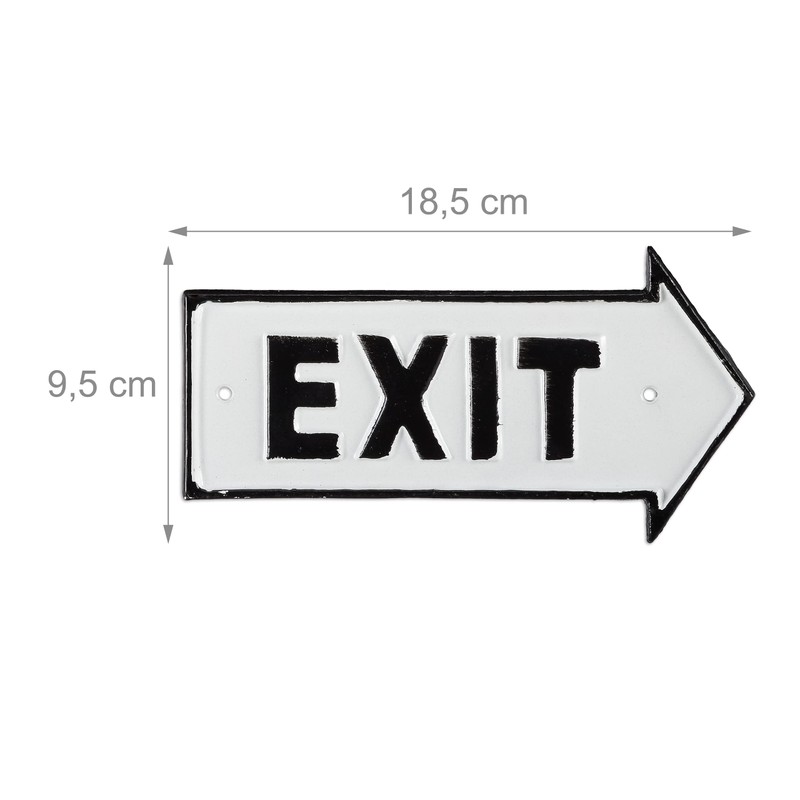 Relaxdays Exit Antique Design Arrow Right Sign Sign Wall &