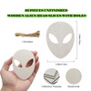 30Pcs Unfinished Alien Wooden Slices for DIY Craft, Alien Head