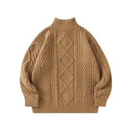 Aelfric Eden Womens Sweater Oversized Cable Knit Sweater Soft Turtleneck Cute Holiday Sweater