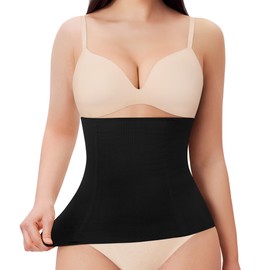 Nebility Waist Trainer for Women Curvy Faja Body Shaper Tummy Control Shapewear Plus Size Girdle Waist Cincher Corset Black
