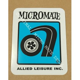 Lil Indian Vintage Minibike Micro Mate Number Plate Decal Mini Bike, White - Black/Blue
