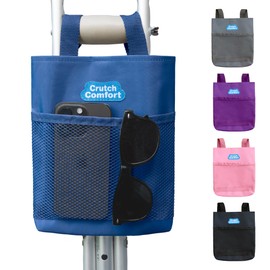 Large Universal 2-Pocket 8"x9" Crutch Bag/Tote/Pouch (Dark Blue)