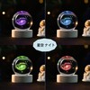 IFOLAINA 3D Crystal Ball, Galaxy Model, LED Light, Wooden Base,