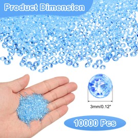 sourcing map 10000Pcs Wedding Table Scatter Confetti Fake Crystals Acrylic Diamonds Rhinestones Vase Fillers Gems for Crafts, Table Centerpiece Decor, Bridal Shower Party (Light Blue, 3mm)
