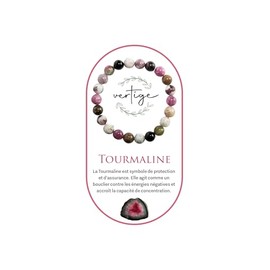 VERTIGE Lithotherapie-Armband aus natürlichen Mineralsteinen, Quelle des Wohlbefindens und des Körpers, bringt RUHE und KLARHEIT, hilft, Stress zu kanalisieren, Frau/Mann (Tourmaline, 8mm)