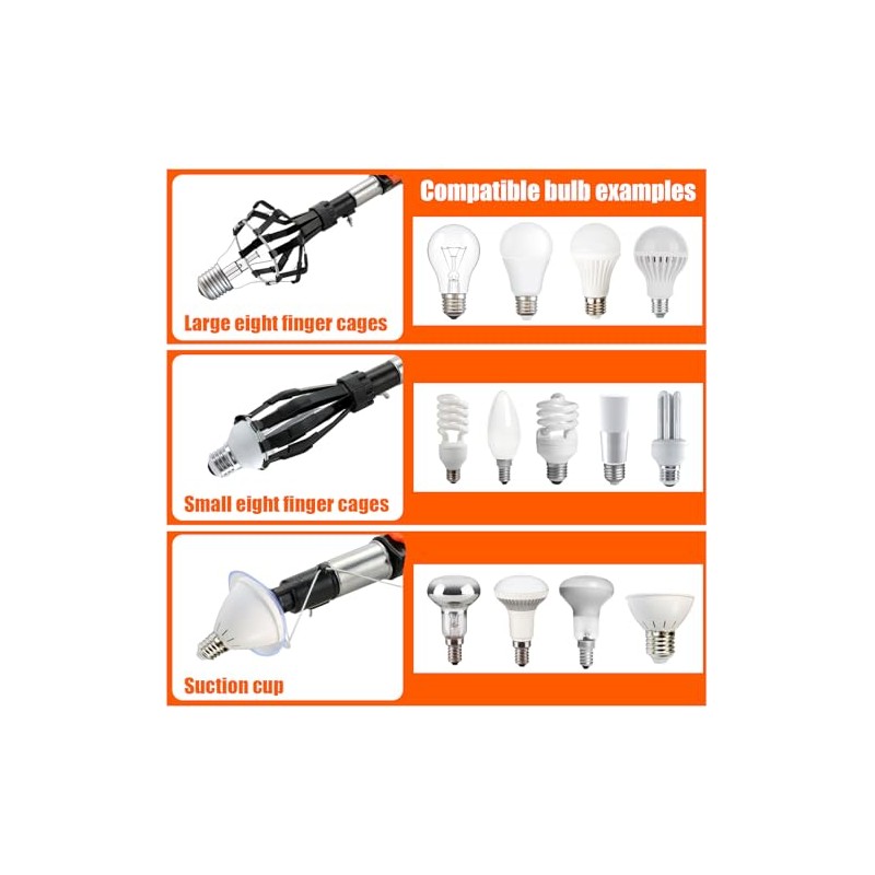 TRULYWIN 26FT Light Bulb Changer & Cleaning Kit, Telescoping Pole