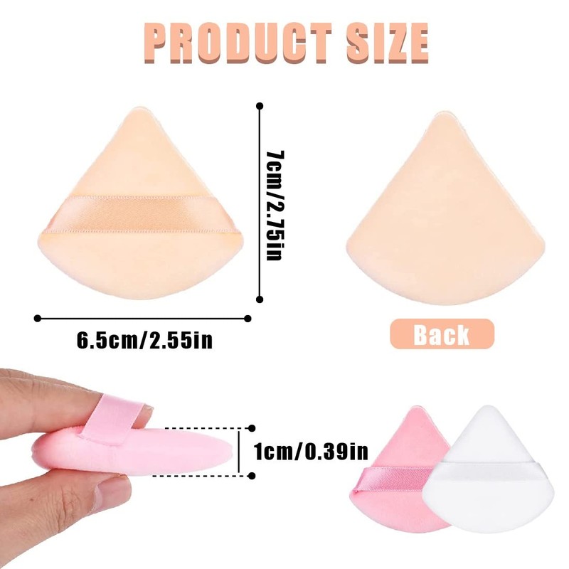 Pack of 12 Triangle Makeup Powder Puff Face Sponge Powder