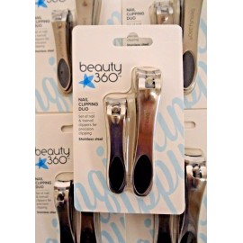 Beauty 360 6 Packs of Beauty 360 Nail Clipping Duo Stainless Steel (1 Nail & 1 Toenail/Pk)