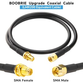 Boobrie 2PCS Upgraded SMA Female to SMA Male Cable 1.64ft LMR200 Equivalent SMA Extension Coaxial Cable Low Loss for 3G 4G 5G 6G LTE ADS-B Ham GPS WiFi RF Radio Use (Not for TV)